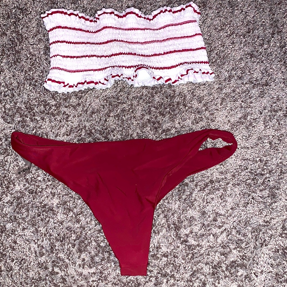 strapless bathing suit